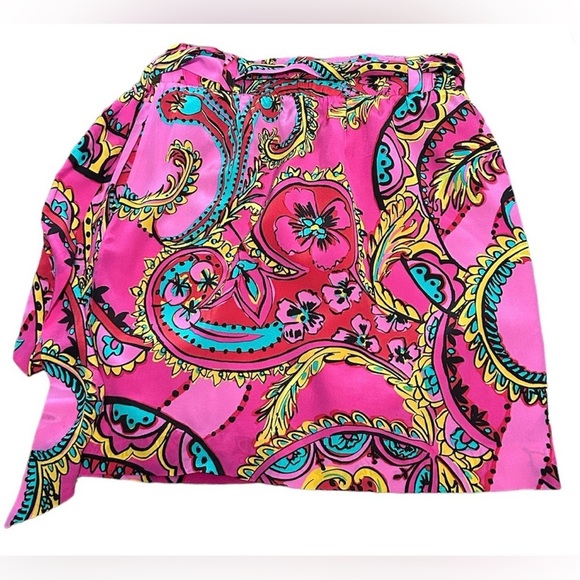Lilly Pulitzer Anamaria Silk Skirt Azalea Pink Follow The Pink Road S - Picture 3 of 8